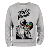 Buzo Gris Daft Punk Diseño Unico Friza Invisible Premium