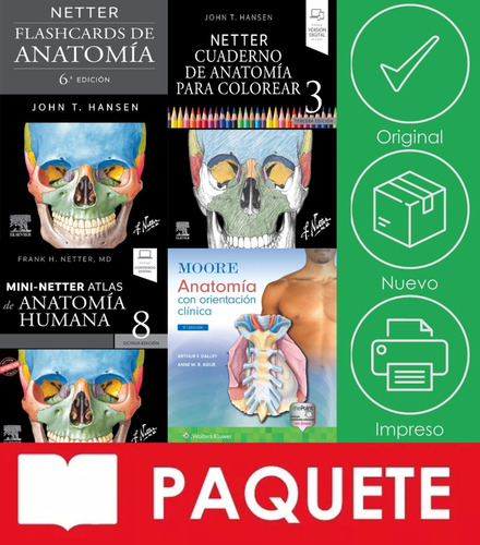 Pack Moore. Anatomía + Mini-netter + Colorear + Flashcards