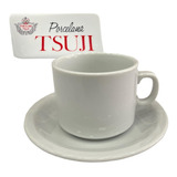 1 Tazas Desayuno Café Con Leche Y 1 Plato Porcelana Tsuji 