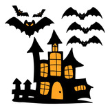 Adesivo Para Decoração Halloween Morcegos Porta Parede 95x95