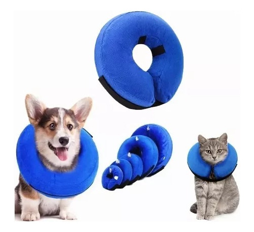 Collar Isabelino Inflable Protector Mascota Varios Tamaños