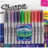 Kit 12 Canetas Sharpie Cosmic Marcador Permanente Ponta Fina