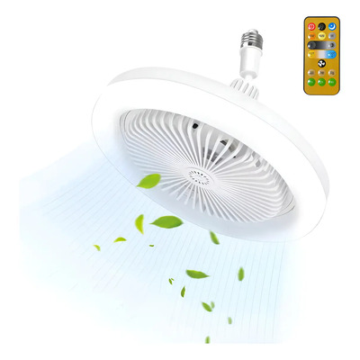 Ventiladores Silencioso Control Remoto Luz Led 50w, Lámpara Ventilador De Techo Con Base E27 Candelabro De 3 Velocidades Candelabro De Cabeza Giratoria | MercadoLibre