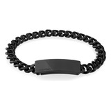 Pulsera De Cadena De Acero Negro Con Baño Iónico Para Hombre