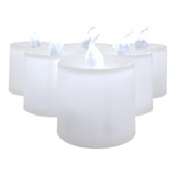 24 Velas Led Blanco Frío Altas Pilas Incluidas Souvenir