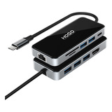 Hoso Tipo C Hub 10en1 Adaptador Usb Hdmi Ethernet Aluminio