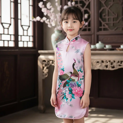 Vestido Chino Para Niña Disfraz Japon Chinita Kimono Infantil
