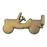 Emblema 3d Metalico Adherible Jeep Willys Mb Color Oro Viejo