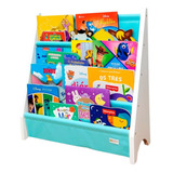 Rack Para Livros Infantil, Standbook Montessoriano Azul 