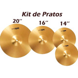 Kit De Pratos Para Bateria Barato 14, 16 E 20