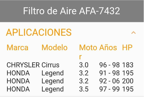 Filtro De Aire Motor Chrysler Cirrus 3.0 96/98 7432 Foto 8