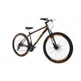 Mountain Bike Woltz Steel Suspensão Aro 29 17  21v Freios De Disco Mecânico Câmbios Yamada Cor Preto/laranja