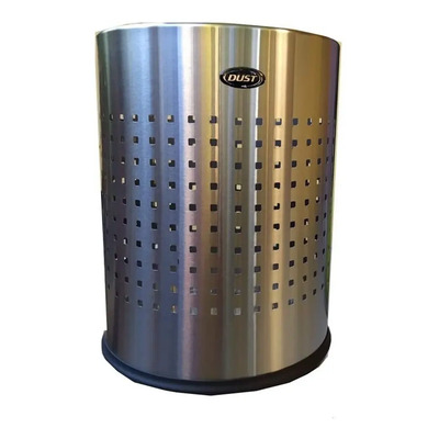 Bote Cilindrico De Acero Inox Punzonado 16 Lts Color Gris | Meses sin interés