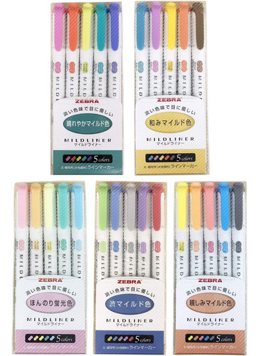 Juego Rotuladores Zebra Mildliner, Juego 25 Colores Pastel