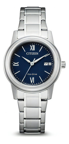 Reloj Citizen Ecodrive Analog Fe122089l Hombre Color De La Malla Plateado Color Del Bisel Azul Color Del Fondo Azul