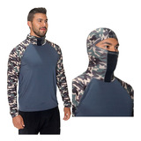 Camiseta Ninja Premium Camuflada  Uv50+ Para Pesca Airsoft 