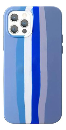 Funda Arcoiris Azul Multicolor Para iPhone 12/ 12 Pro