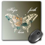 Pad Mouse - 3drose Hope Faith And Love Gold Butterfly Inspir