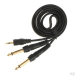 2pcs 3.5mm Plug A Dual 6.5mm Cable De Sonido 1m