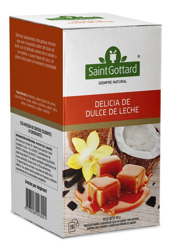 Infusion Saint Gottard Delicia De Dulce De Leche X 20 Saq