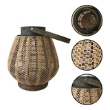 Lanterna Decorativa De Bambu Com Renda Nude/marrom