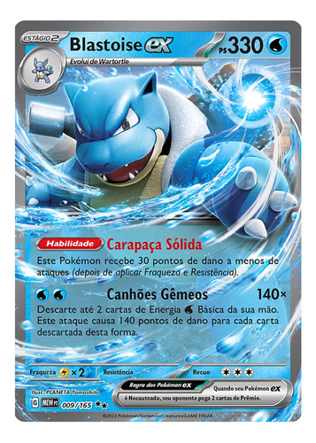 Carta Pokémon Blastoise Ex Coleção Especial 151