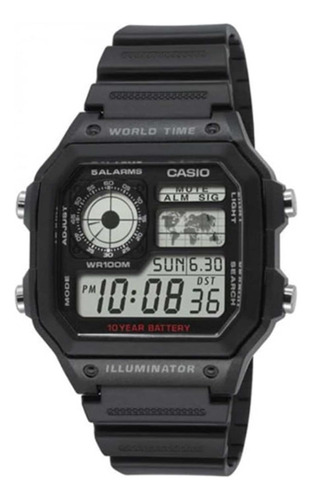 Casio Ae1200wh-1a Negro Analógico Digital Multifunción Para