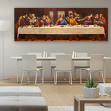 La Última Cena 50x150cm Con Marco Cuadro Canvas En Bastidor