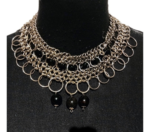 Collar Mujer Tecnica Chainmaille Con Piedras Ver Video