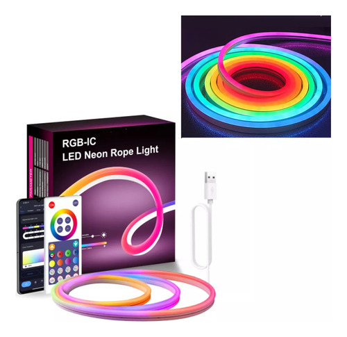 Tira Luces Led Neón Rgb 3 M Con Control Remoto Y *