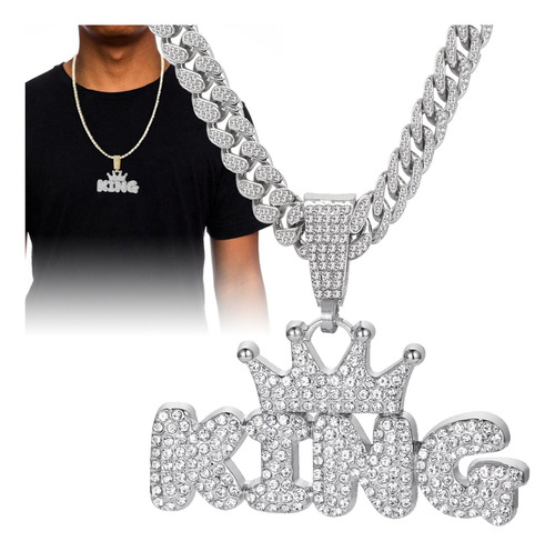 Cubana Cadena Eslabones Amuleto Hiphop Collares De Diamantes