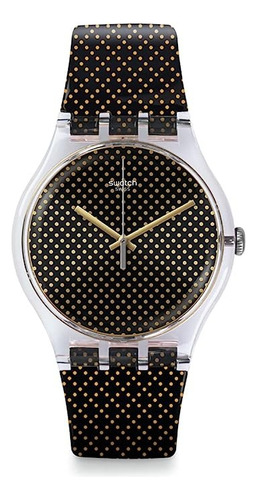 Reloj Swatch Silicona Negro Y Blanco Mujer Suok119