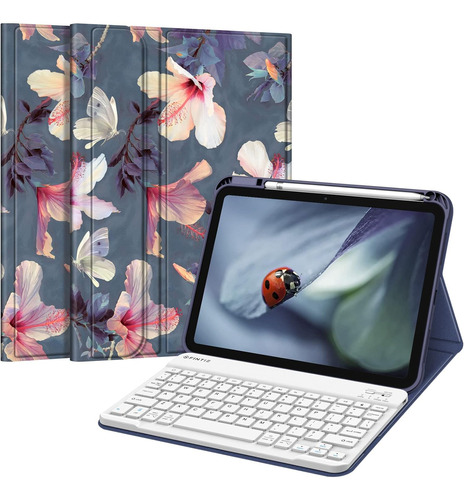 Funda Libro Con Teclado Desmontable Para iPad De 10a Gen