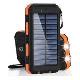 Cargador De Batería Externo Solar Power Bank, 2 Usb, 10000 M