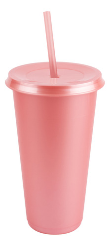 Vaso De Plástico Con Tapa Y Popote 24 Oz | Paquete 50 Vasos