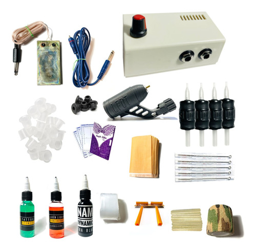 Kit Tattoo Completo Insumos Eco Analog+rotativa Bullet Lfdt