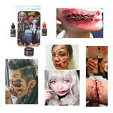 Maquiagem Terror Ferida Corte Sangue Falso Rostinho Pintado
