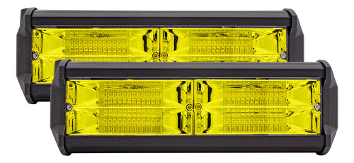 2 Faros De 48 Leds Luz Y Estrobo Amarillo Tunelight 144w