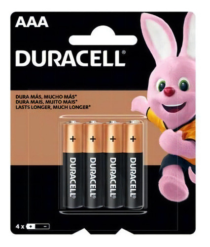 Pilha Alcalina Palito Aaa - Com 4 Unidades - Duracell