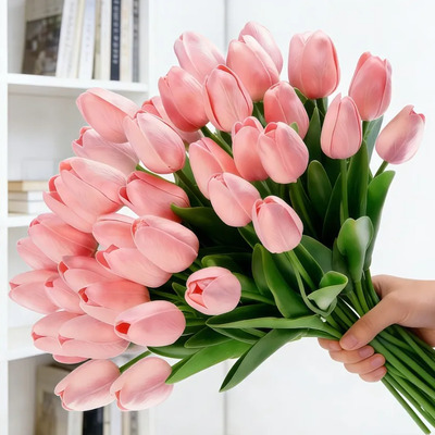 Ramo Decorativo De Tulipanes Artificiales 12 Piezas Rosa