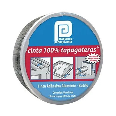 Cinta Tapa Goteras 10 Cmx10 Mts Aluminio - Butilo Plateado | Meses sin interés