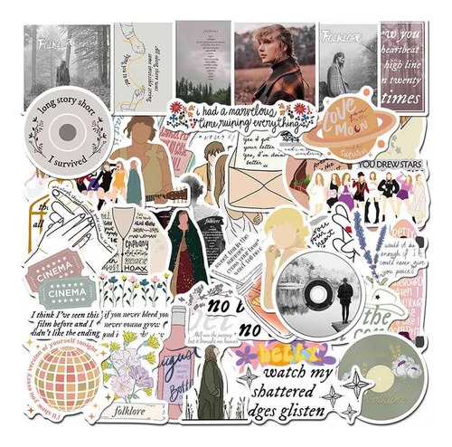 Set Stickers Taylor Swift Folklore Calcomanías Decorativas