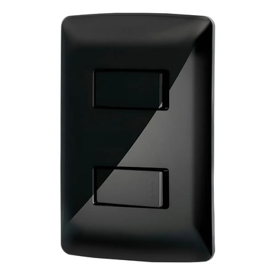 Placa Con 1 Interruptor Y 1 Escalera, Negro, Volteck 47598 Color Negro Voltaje nominal 127V | MercadoLibre