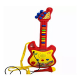 Brinquedo Guitarra Infantil Com Microfone Som E Luz Colorido