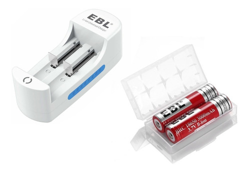 Ebl Cargador Doble Pila Bateria De 3.7v + 2 Pilas 18650