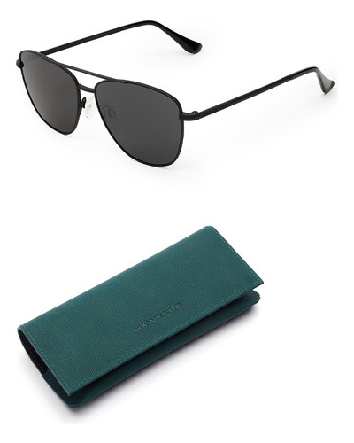 Set Gafas De Sol + Estuche Hawkers Unisex Negro/verde