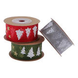 3pcs Christmas Ribbon Glitter Ribbon Para Decoración