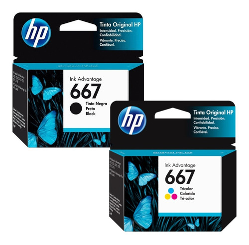 Cartuchos Hp 667 Originales De Tinta Negra Y Color  Imp 2374