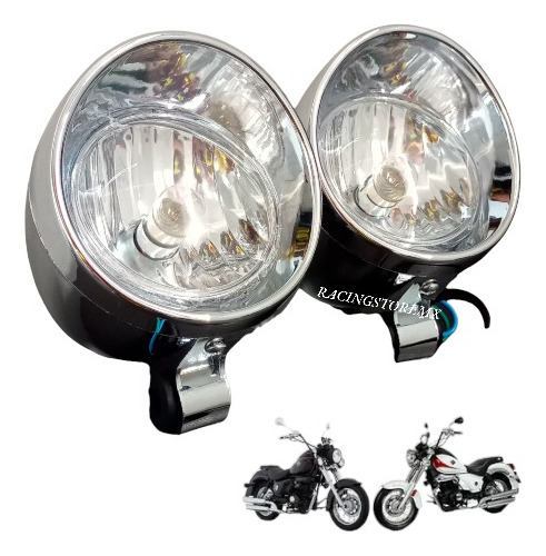 Faros Auxiliares Chopper Cromados Universales