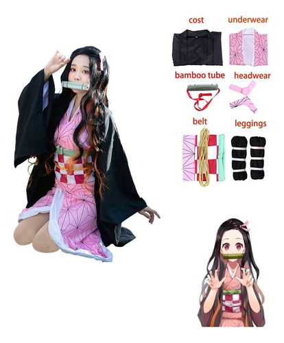 Traje De Kimono De Demon Slayer Cosplay -kamado Nezuko